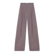 Lavendel Palazzo Hoge Taille Linnen Broek Cortana , Purple , Dames