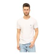 Casual Katoenen T-Shirt Emporio Armani , White , Heren