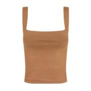 Bronze Silk Stretch Top Cortana , Brown , Dames