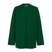 Smaragdgroene Linnen en Virgin Wool Jacket Cortana , Green , Dames