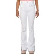 High Rise Flare Jeans - Wit Guess , White , Dames