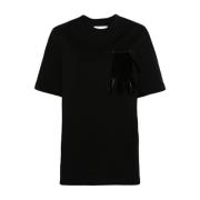 Zwart Katoenen Jersey Crew Neck T-shirt Jil Sander , Black , Dames