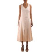 Mouwloze V-hals lange jurk Armani Exchange , Pink , Dames