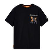 Casual Katoenen T-shirt Suns , Black , Heren