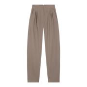 Hoge taille wollen broek met plooien Cortana , Brown , Dames