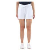 Sportieve Viscose Shorts met Strass Logo Emporio Armani EA7 , White , ...