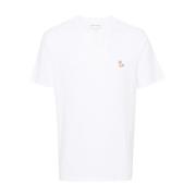 Fox Patch T-shirt Maison Kitsuné , White , Heren
