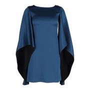 Pre-owned Silk dresses Yves Saint Laurent Vintage , Blue , Dames