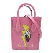 Pre-owned Leather totes Gucci Vintage , Pink , Dames