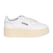 Leren Platform Sneakers Autry , White , Dames