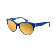 Blauwe Ovale Zonnebril met Gele Spiegelglazen Diesel , Blue , Dames
