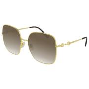 Gold/Brown Shaded Sunglasses Gucci , Yellow , Dames