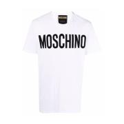 Stijlvolle witte T-shirts en Polos Moschino , White , Heren