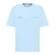 Oversized T-shirt met logoborduursel Carlo Colucci , Blue , Heren