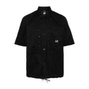 Nylon Microgeweven Shirt C.p. Company , Black , Heren