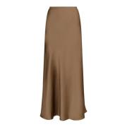 Flatterende Vicky Heavy Sateen Rok Neo Noir , Brown , Dames