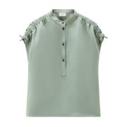 Lichtgroene shirts Ss24 Woolrich , Green , Dames