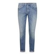 Slim-Fit Micro Rotture Skinny Jeans Dondup , Blue , Heren