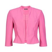 Getailleerde Jersey Crepe Jas Swing , Pink , Dames