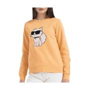 Choupette Iconische Sweater Karl Lagerfeld , Orange , Dames