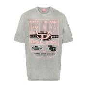 Mannen Grijze T-Shirts & Polos Ss24 Diesel , Gray , Heren