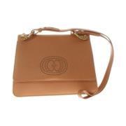 Safari Beige Leren Schoudertas La Carrie , Brown , Dames