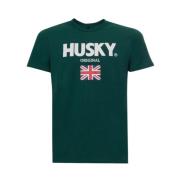 Korte Mouw Katoenen T-shirt Husky Original , Green , Heren