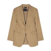 Khaki Oversized Ragged Blazer R13 , Beige , Dames