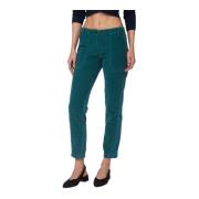 Groene Ribfluwelen Broek Twinset , Green , Dames