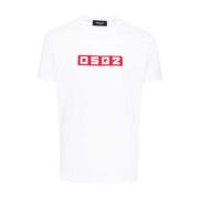 Logo T-shirt met contrastband Dsquared2 , White , Heren