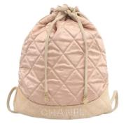 Pre-owned Satin backpacks Chanel Vintage , Pink , Dames