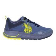 Blauwe Sneakers met Zijlogo U.s. Polo Assn. , Blue , Heren