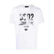 Bedrukt Logo T-shirt, Wit Dsquared2 , White , Heren