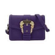 Schoudertas met zichtbaar logo Versace , Purple , Dames