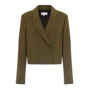 Groene Blazer Dubbelknoops Lange Mouw Patrizia Pepe , Green , Dames