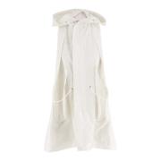 Katoenen Hooded Vest met trekkoord Sacai , White , Dames