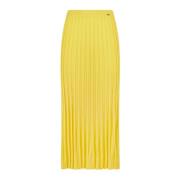 Gele Geplooide Gebreide Midi Rok Elisabetta Franchi , Yellow , Dames