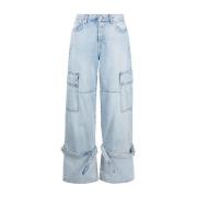 Lichtblauwe Riem Cargo Arctic Jeans 7 For All Mankind , Blue , Dames