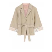 Feminine Casual Jacket met Brede Mouwen Gustav , Beige , Dames