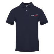 Korte Mouw Polo Monochroom Katoen Plein Sport , Blue , Heren