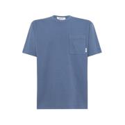 Effen Crew Neck T-Shirt Sotf , Blue , Heren