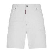 Witte Bull denim shorts Dsquared2 , White , Heren