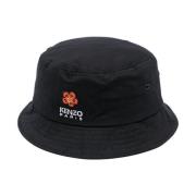 Zwarte Flower Crest Bucket Hat Kenzo , Black , Heren