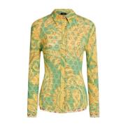 Abstract Patroon Bedrukte Tule Shirt Etro , Multicolor , Dames