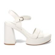 Witte Geometrische Sandalen Jeannot , White , Dames