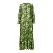 Groene Maxi Jurk met Ruchedetails Lollys Laundry , Multicolor , Dames