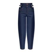 Hoge taille broek Versace Jeans Couture , Blue , Dames