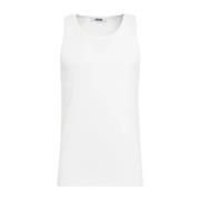 Rib Tanktop met Brede Bandjes Mauro Grifoni , White , Heren