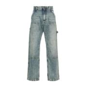 Blauwe Denim Jeans Rechte Pijp Dolce & Gabbana , Blue , Heren