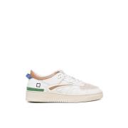 Witte Beige Leren Sneakers D.a.t.e. , White , Heren